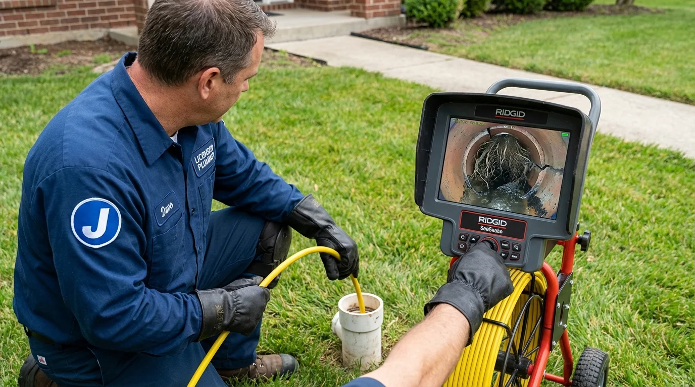 Sewer camera inspection being performed by Johns Plumbing LLC in Wathena